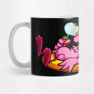 Flamingo with Face Mask Bird Relaxing Quarantine Mug